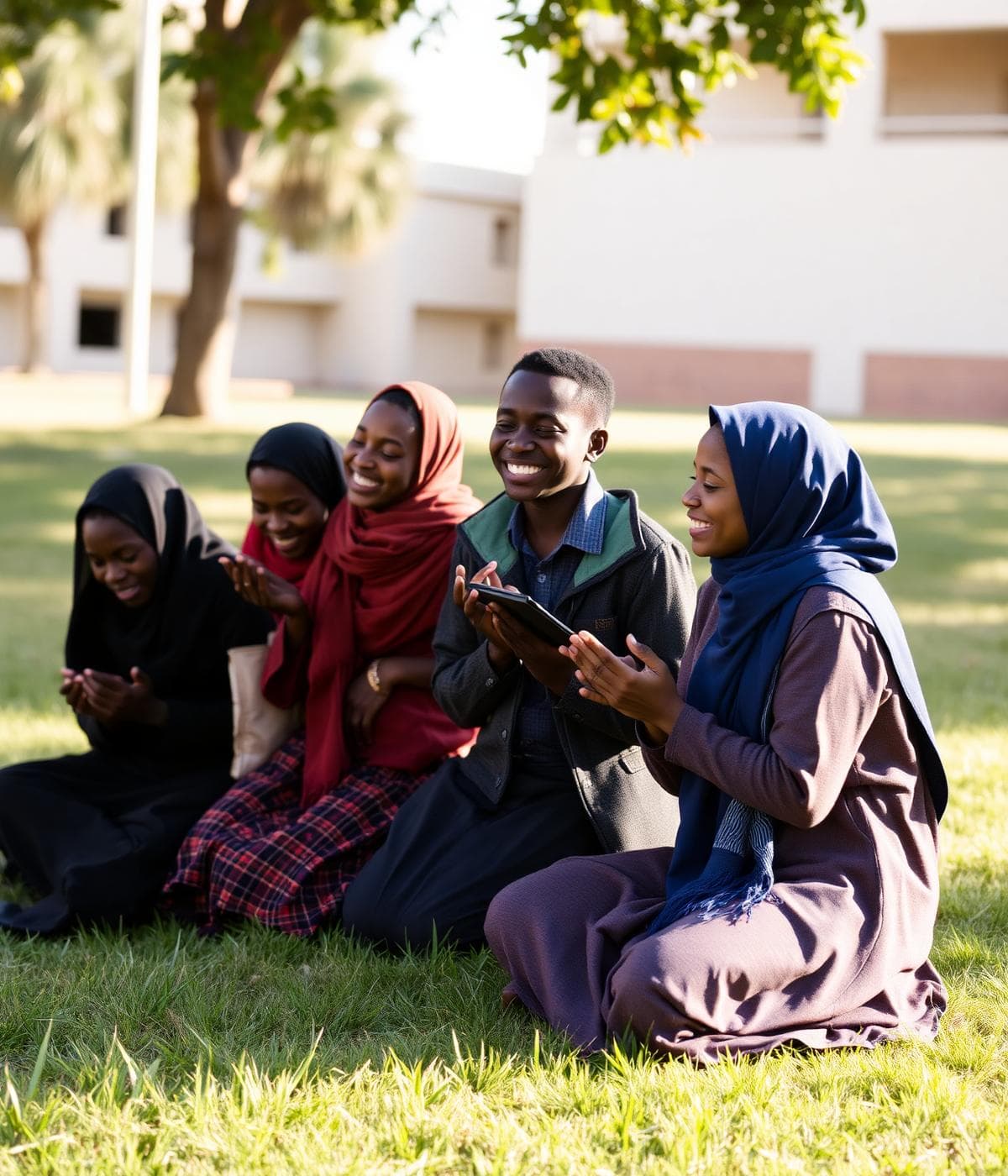 Students of the Catholic Students' Association praying together on campus